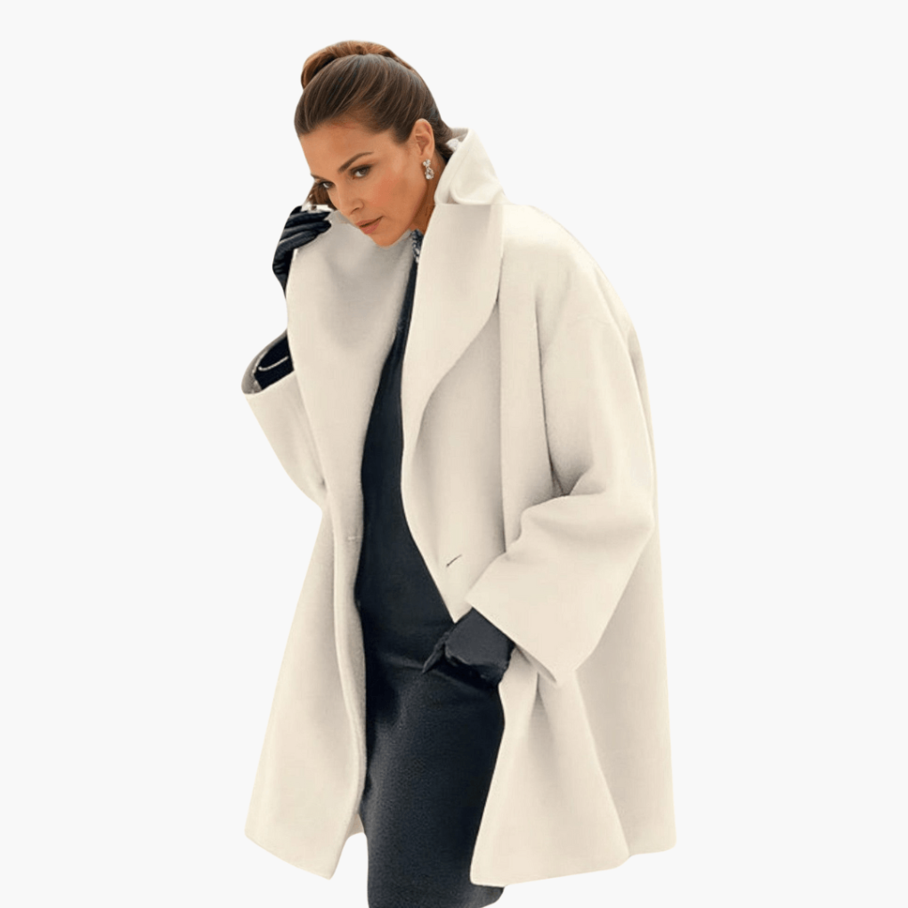 Women's Jacket with Wide Collar and Long Sleeves
