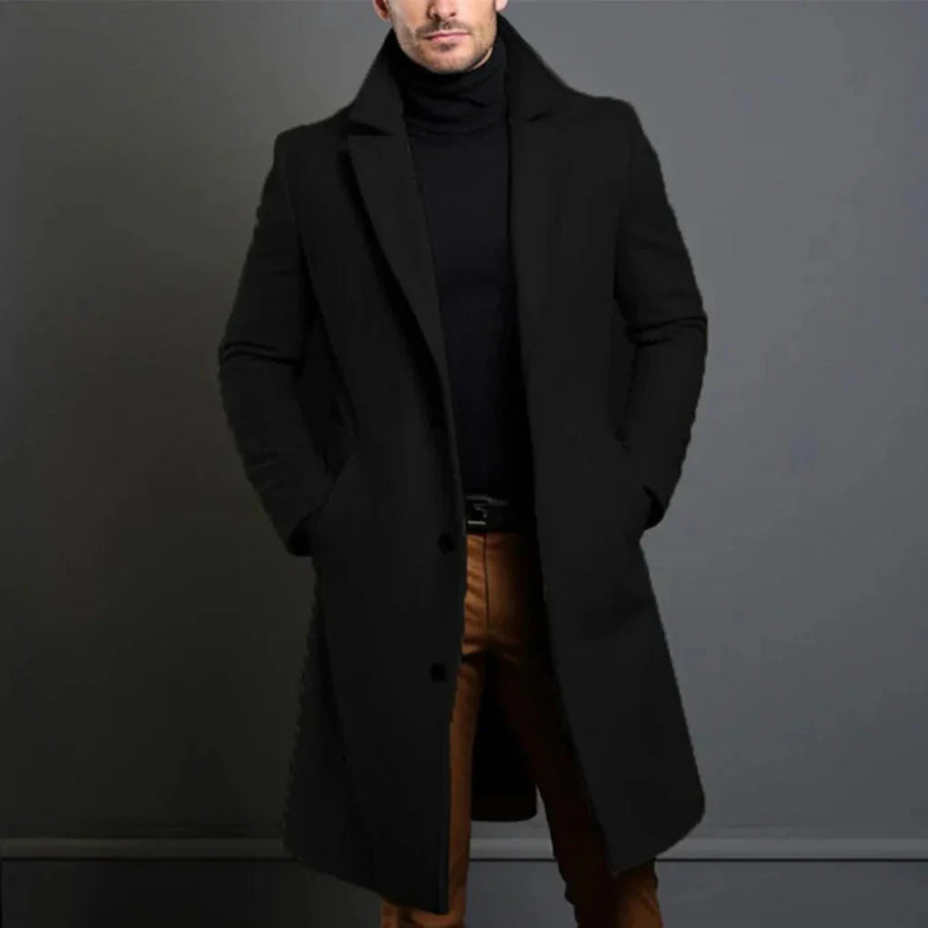 Men’s Wool-like-Blend Coat – Modern Elegance for Cool Seasons