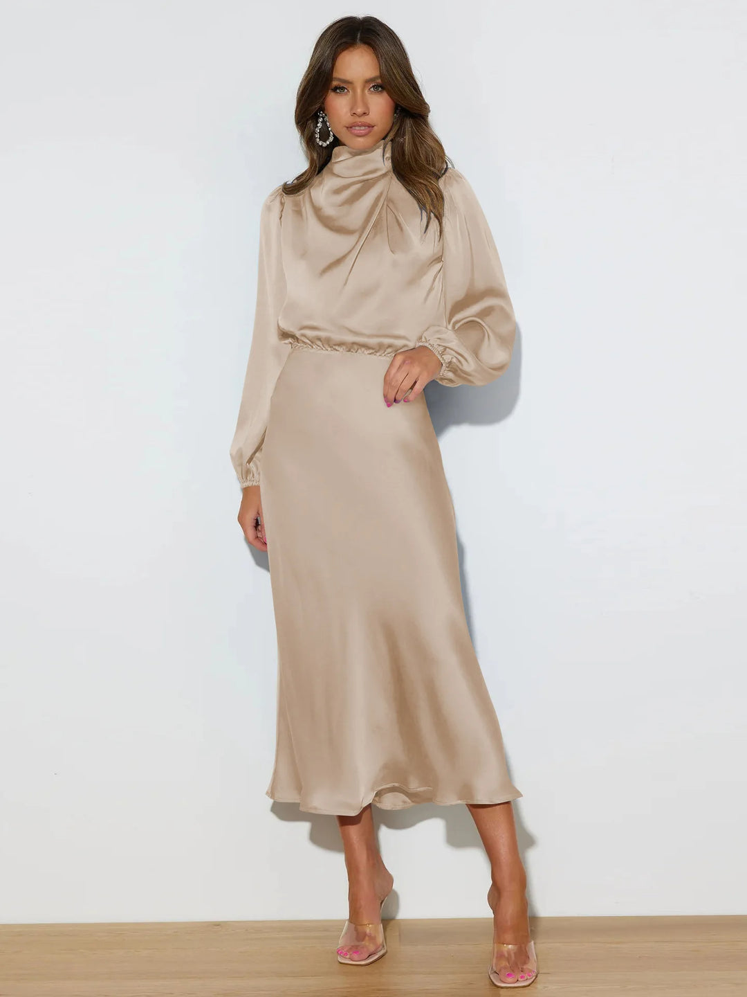 Elegant Satin Evening Dress for Women