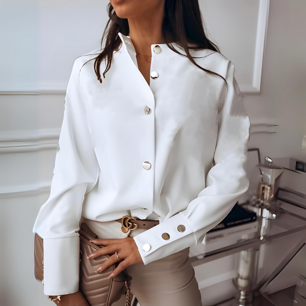 Women’s Button-Down Shirt – Casual Quilted Style