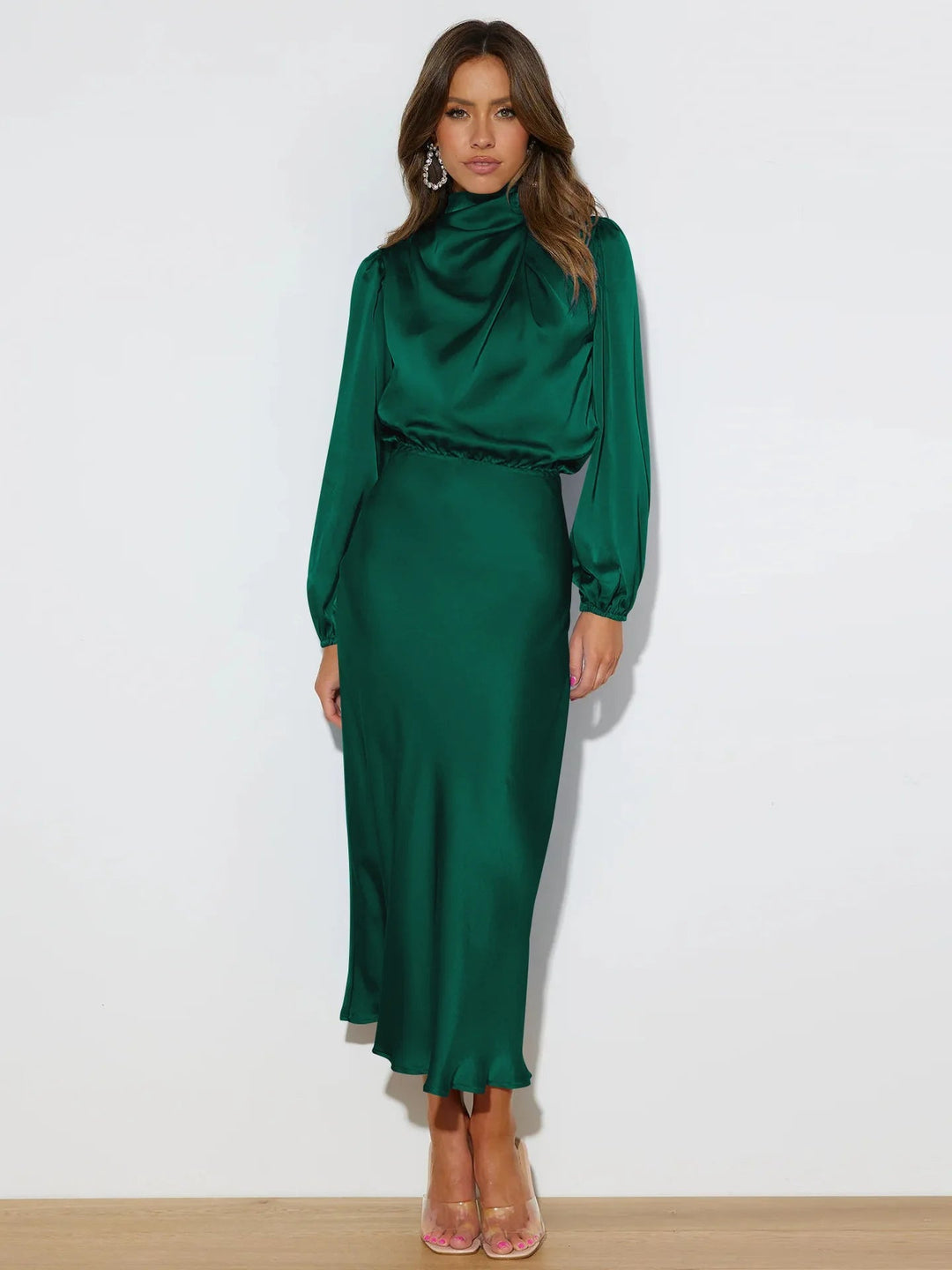 Elegant Satin Evening Dress for Women