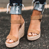 Women's comfortable T Strap Wedge Sandals