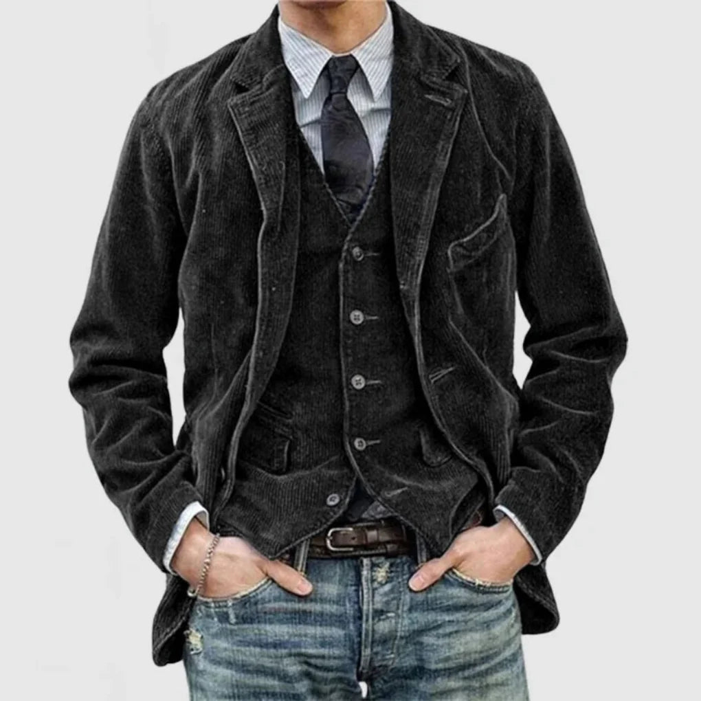 Stylish Vintage Blazer and Vest Set