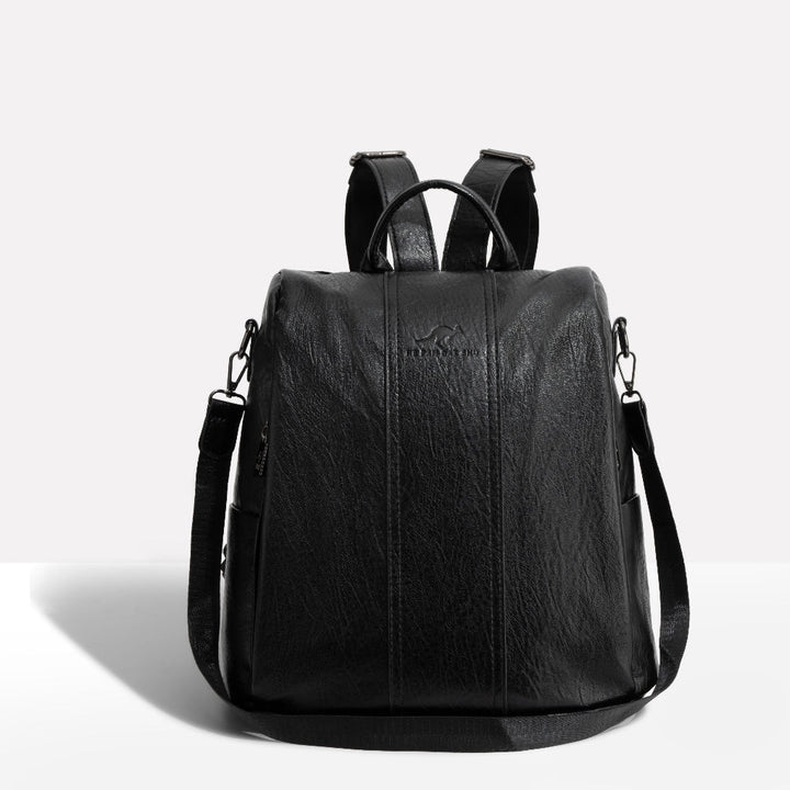 Women’s Anti-Theft Leather Backpack Convertible Design with Hidden Pockets for Travel & Daily Use