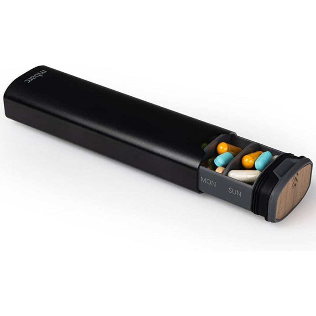 7-Day Pill Box – Stylish Aluminium and Wood Organizer