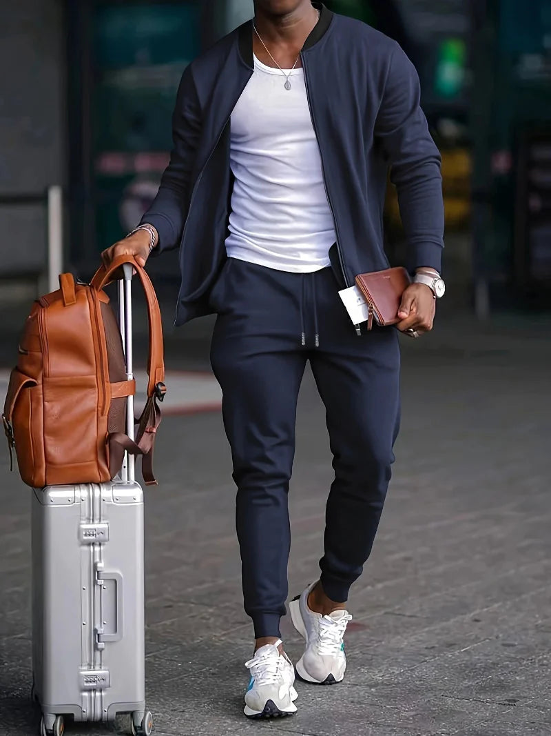 Men’s Zip-Up Jacket and Pants Set