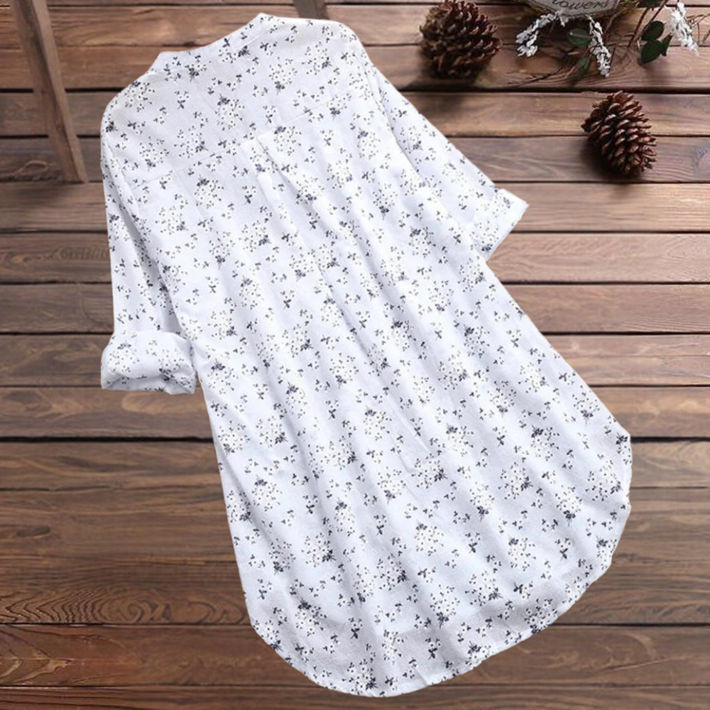Caterina | Women's floral - long sleeve blouse