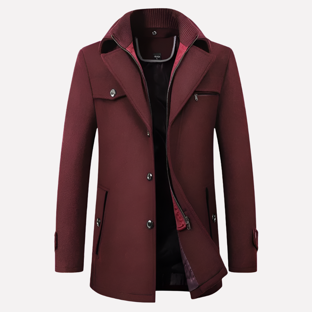 Men’s Jacket with Lapel Collar and Buttons