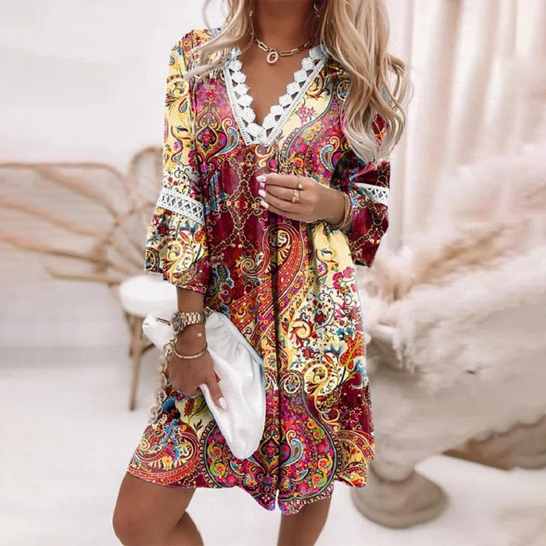 Boho Summer Dress with Crochet Details