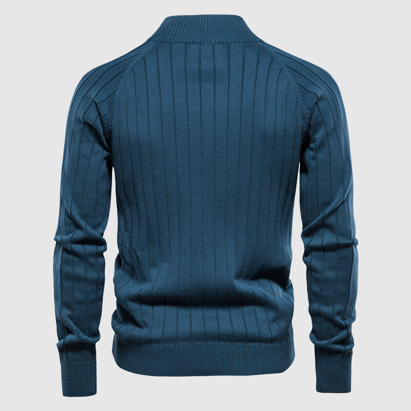 Zyan – Men's Full Zip Cardigan Sweater in Cotton