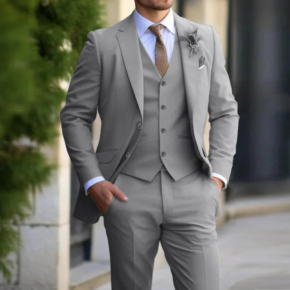 Brecken Elegant 3-Piece Suit for Men – Timeless Sophistication for Every Occasion