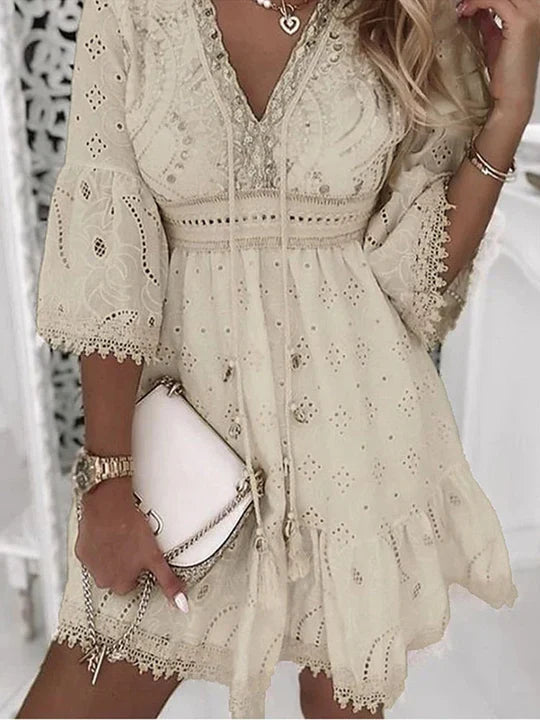 Boho Summer Dress with Embroidery