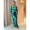 Pleated V-Neck Maxi Dress for Women