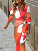 Summer Maxi Wrap Dress with Collar