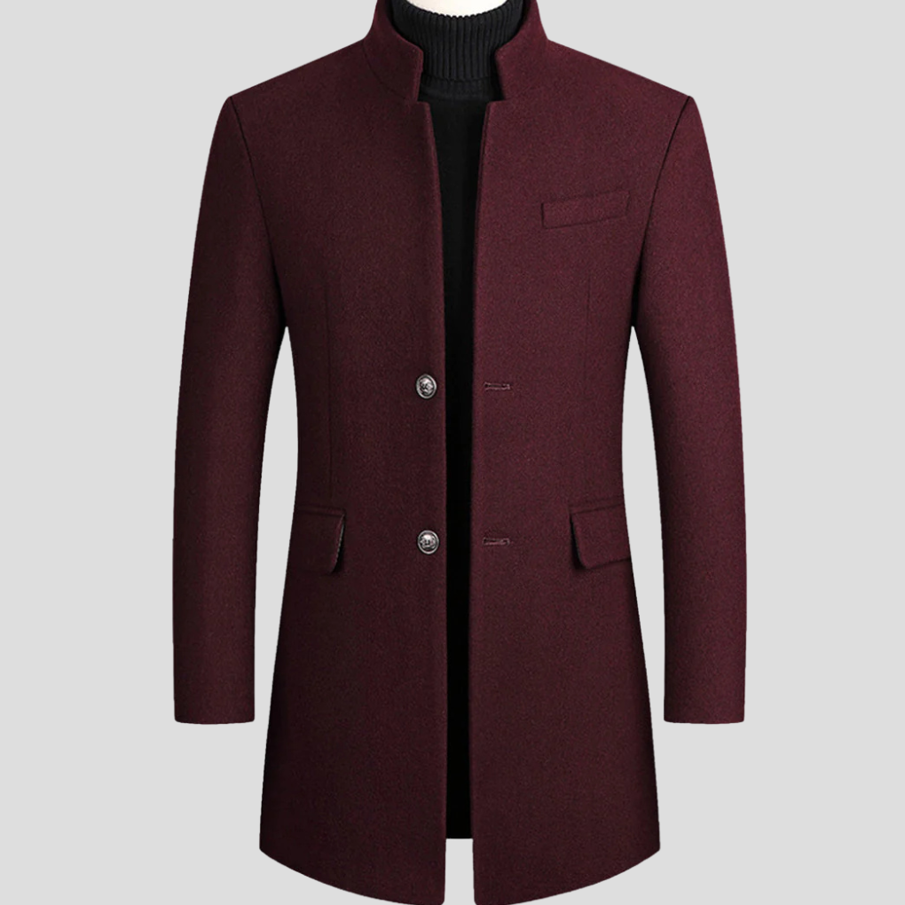 Men’s Elegant Wool-like-Blend Coat – Refined Classic Outerwear
