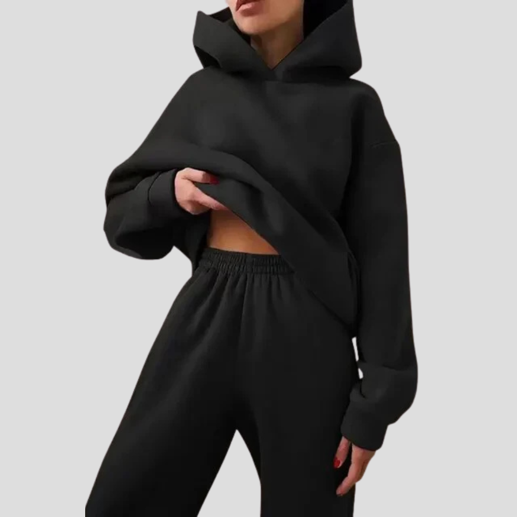 Women’s Hoodie & Jogger Set – Relaxed Winter Lounge Wear