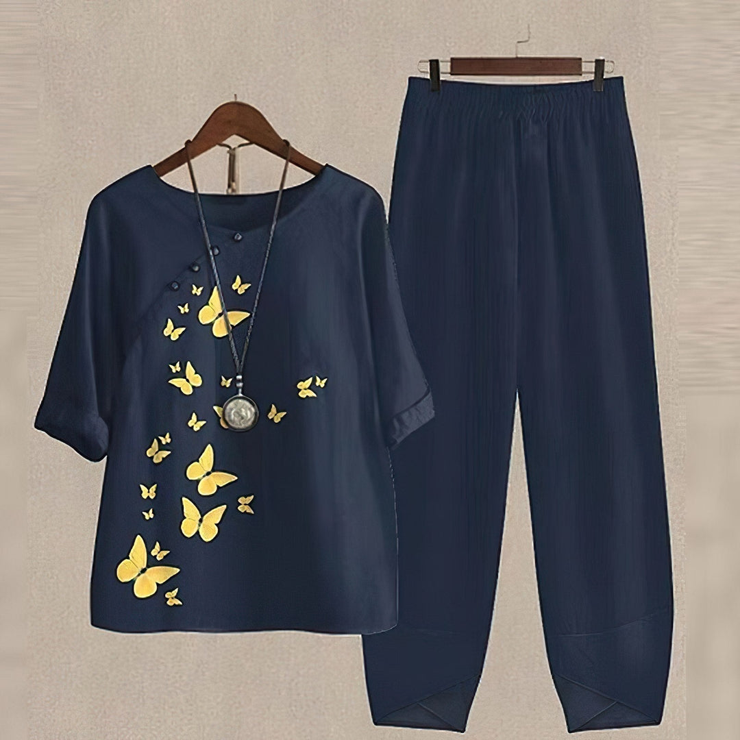 Perfectly Comfortable Elegant Floral 2 Piece Set
